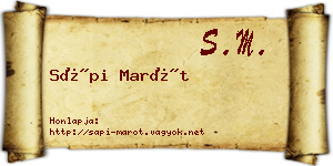 Sápi Marót névjegykártya